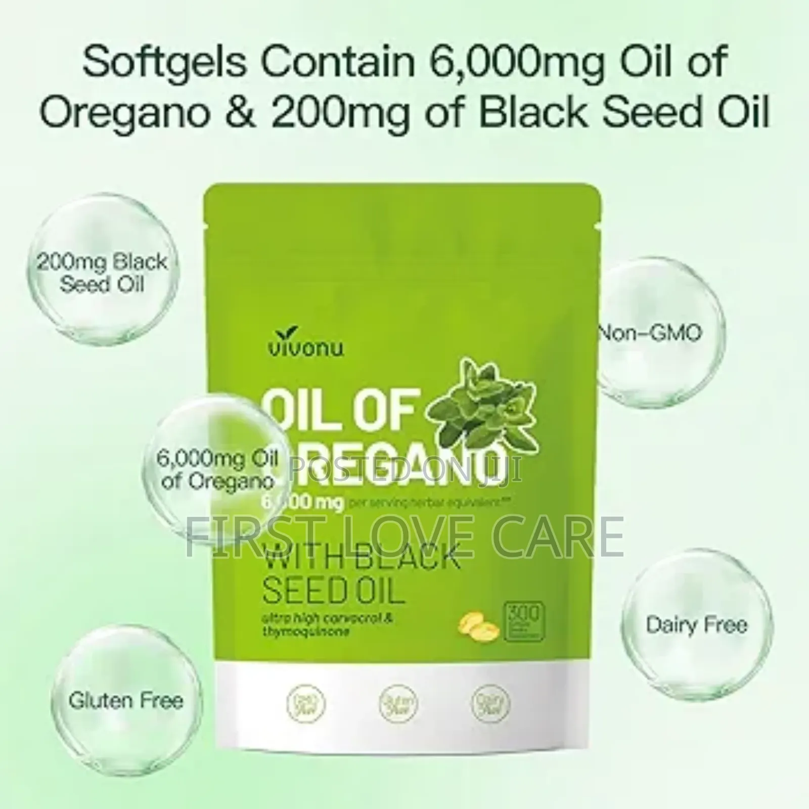 Vivonu Oil of Oregano With Black Seed Oil
