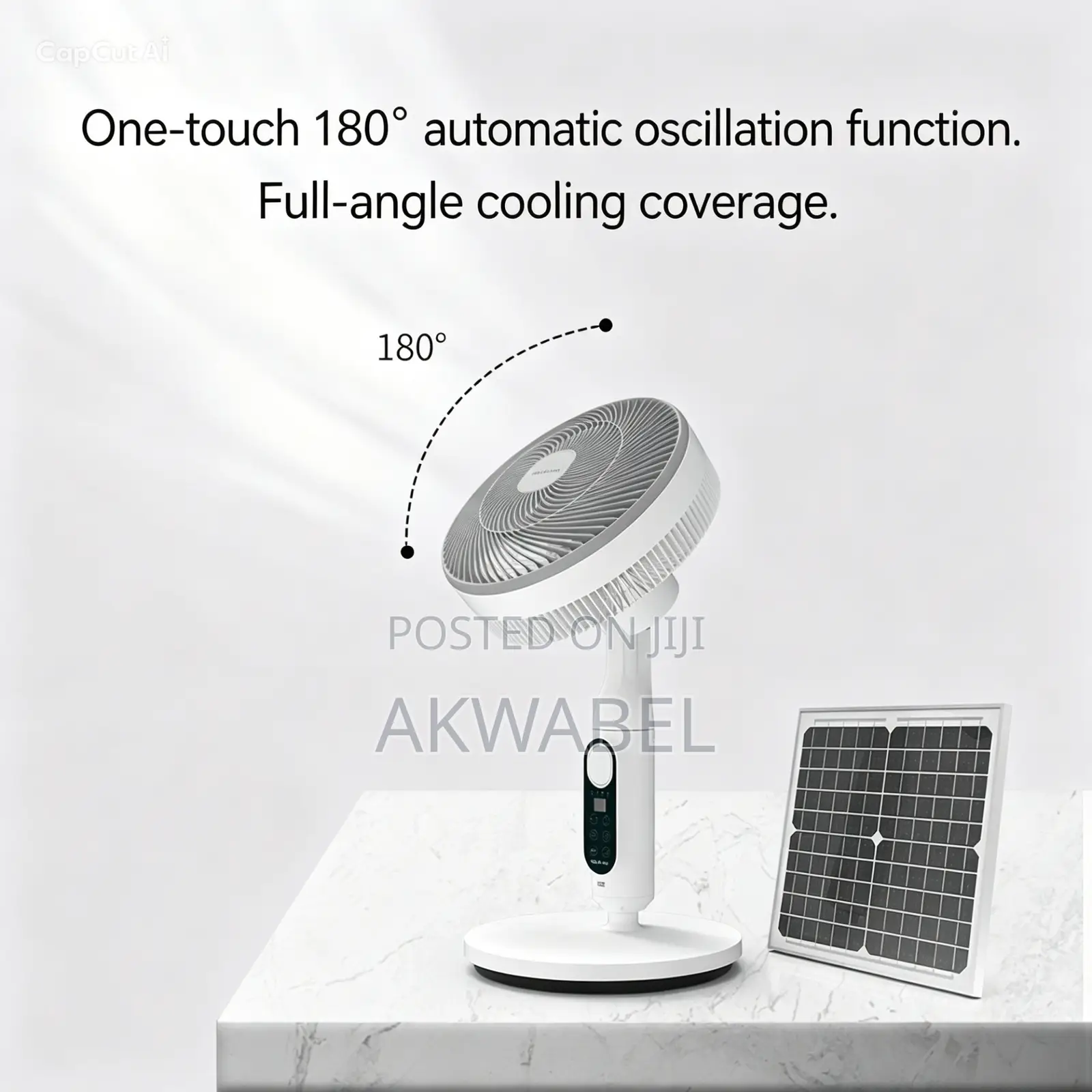 30w Rechargeable Solar 5-Speed Circulation Fan | Floor Desk Fan