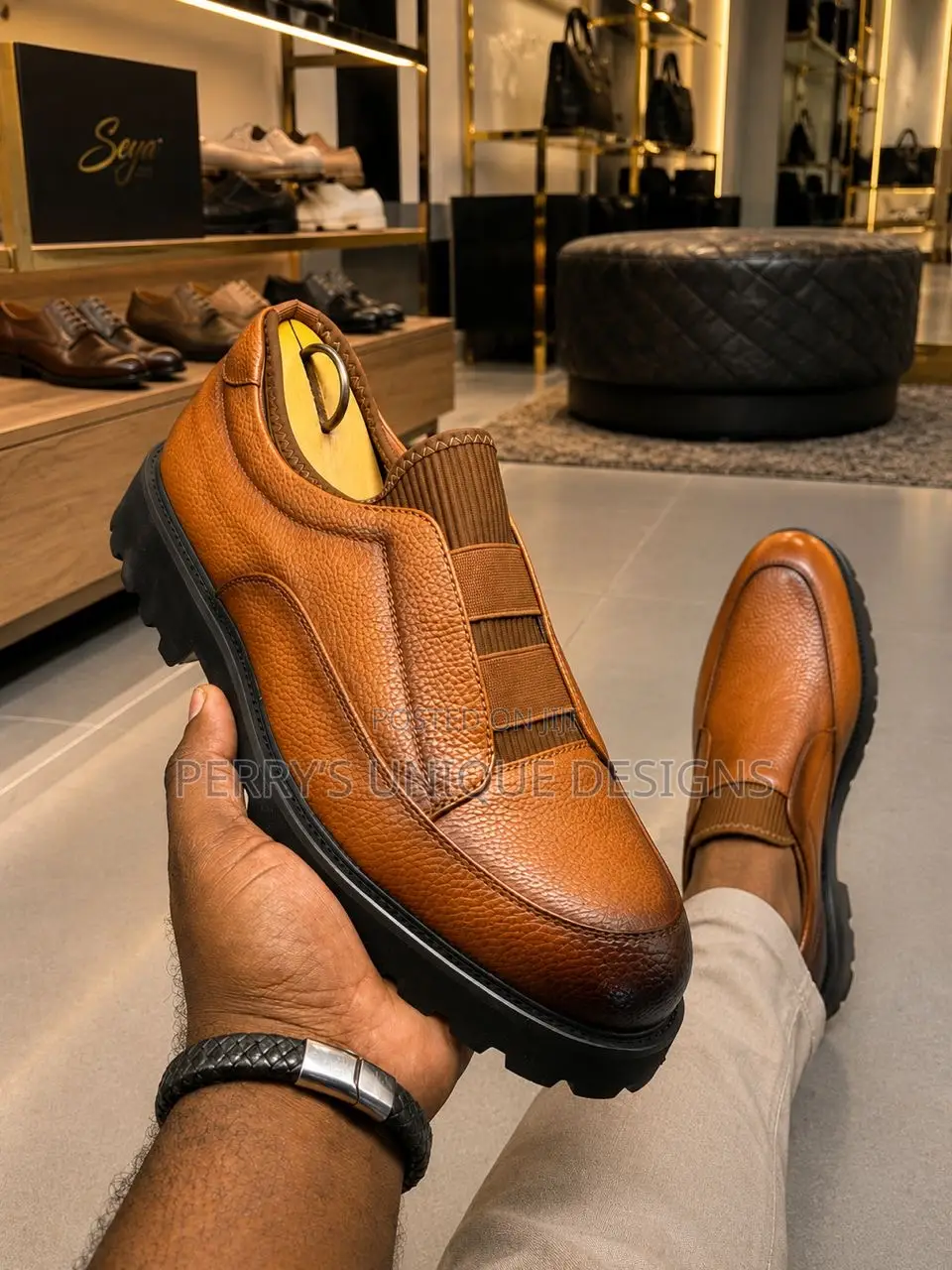 Seya Premium Leather Slip-on - Brown