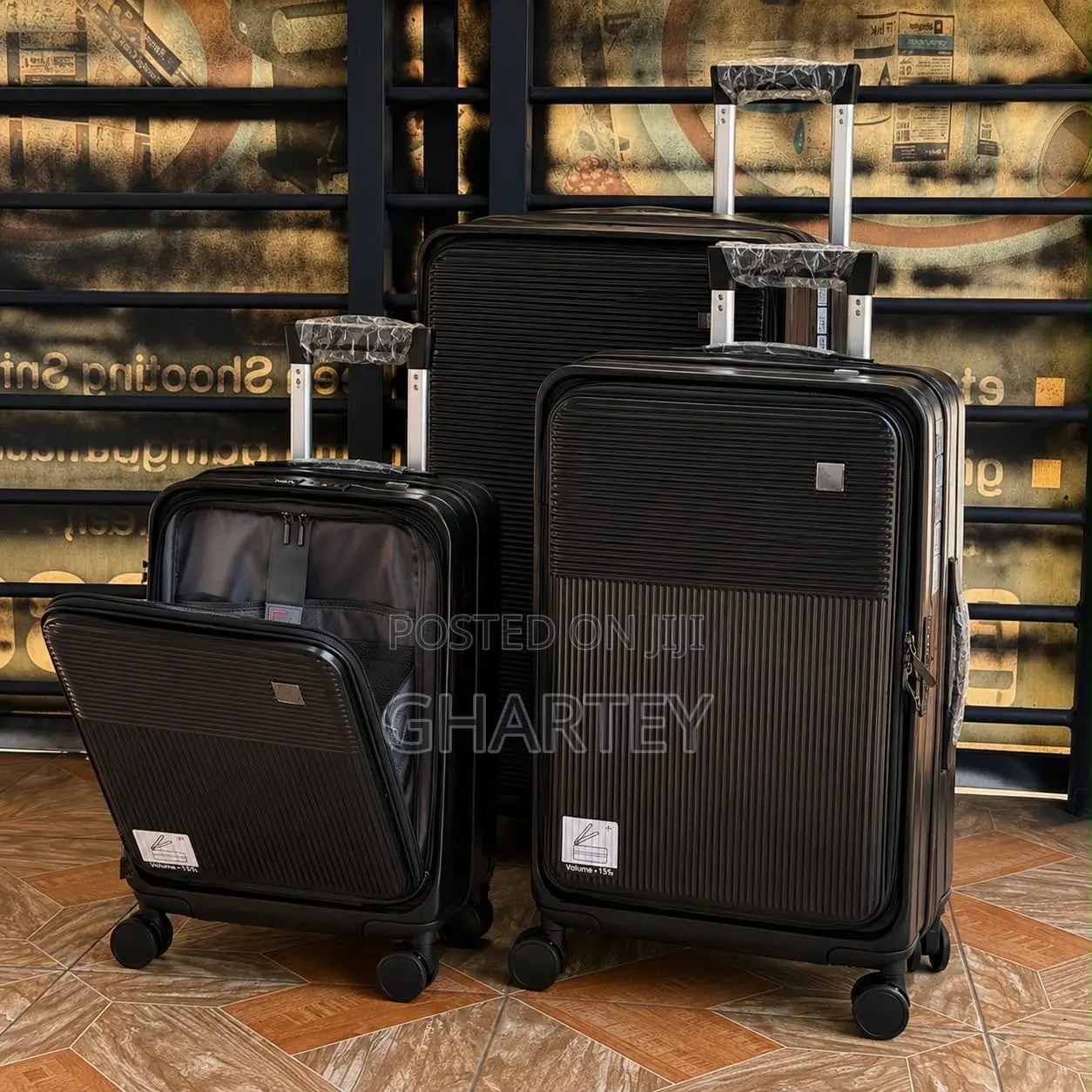 3-Piece Set Front Opening Luggage Set Light Weight Materials