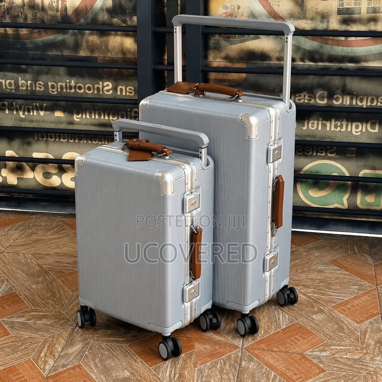 Luggage Set Features a Distinctive Aluminum Frame, Wide Pull Handles