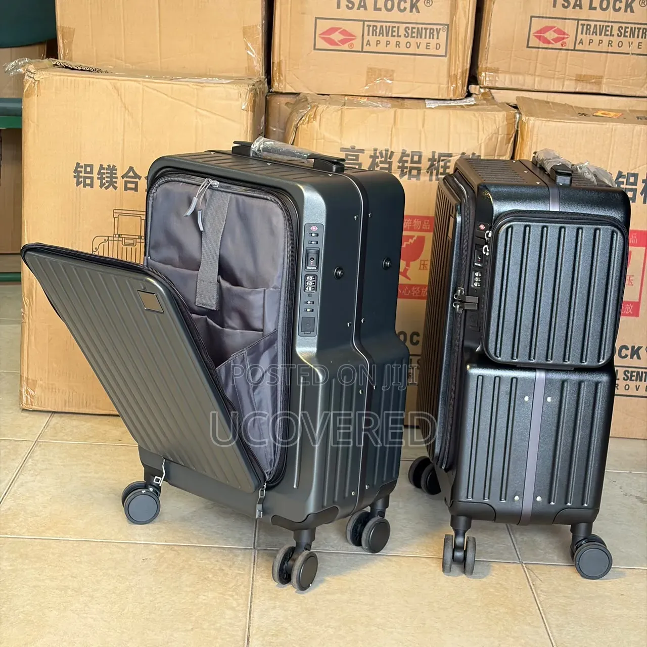 Aluminum Suitcase Features a Distinctive Front-Opening Panel
