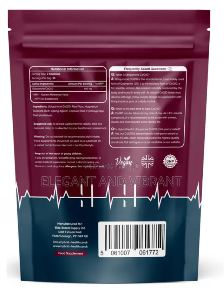 Co Q10 Ubiquinone Coenzyme 400mg, 180 Capsules