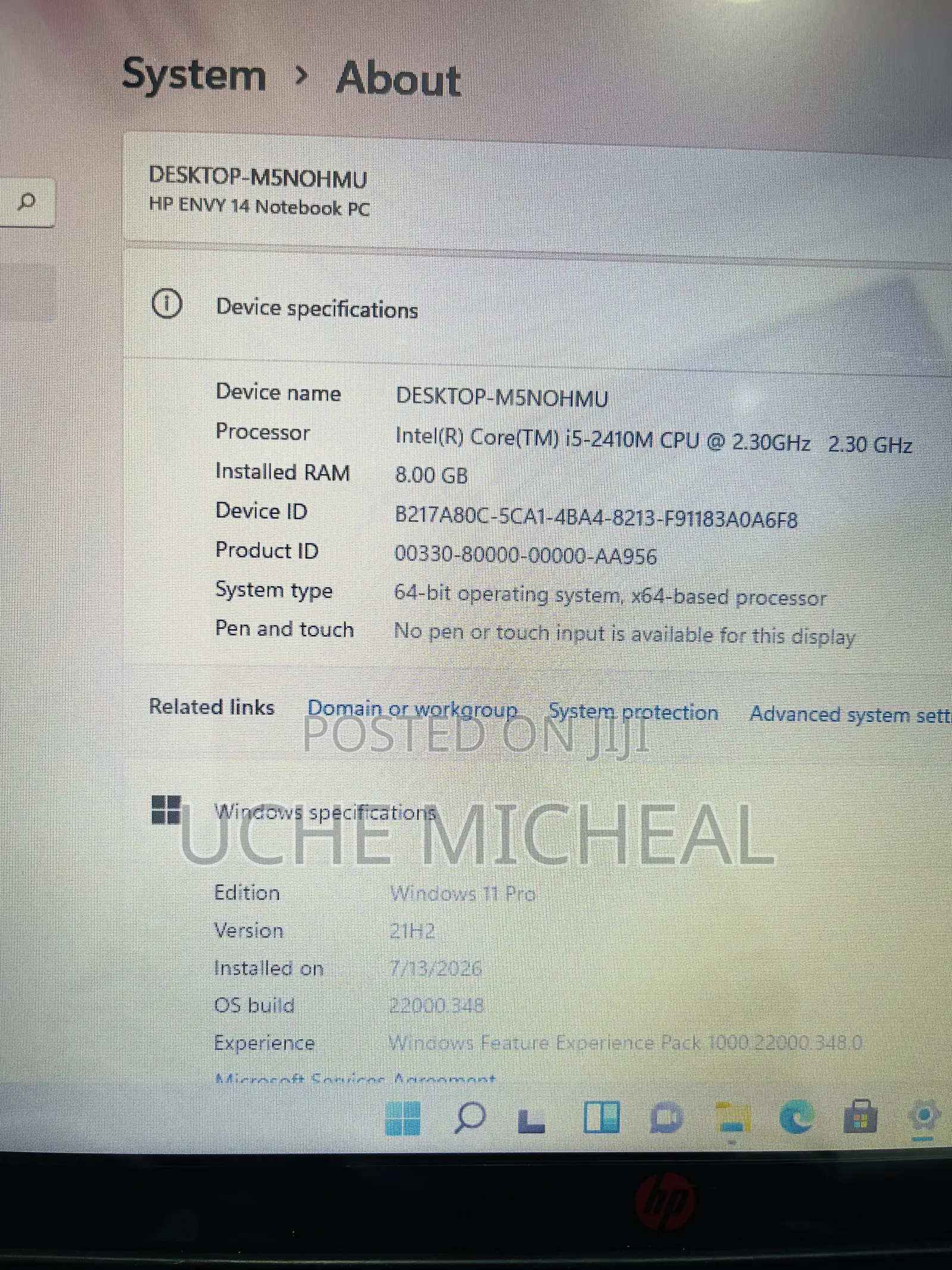 Laptop HP Envy 14 8GB Intel Core i5 SSD 128GB