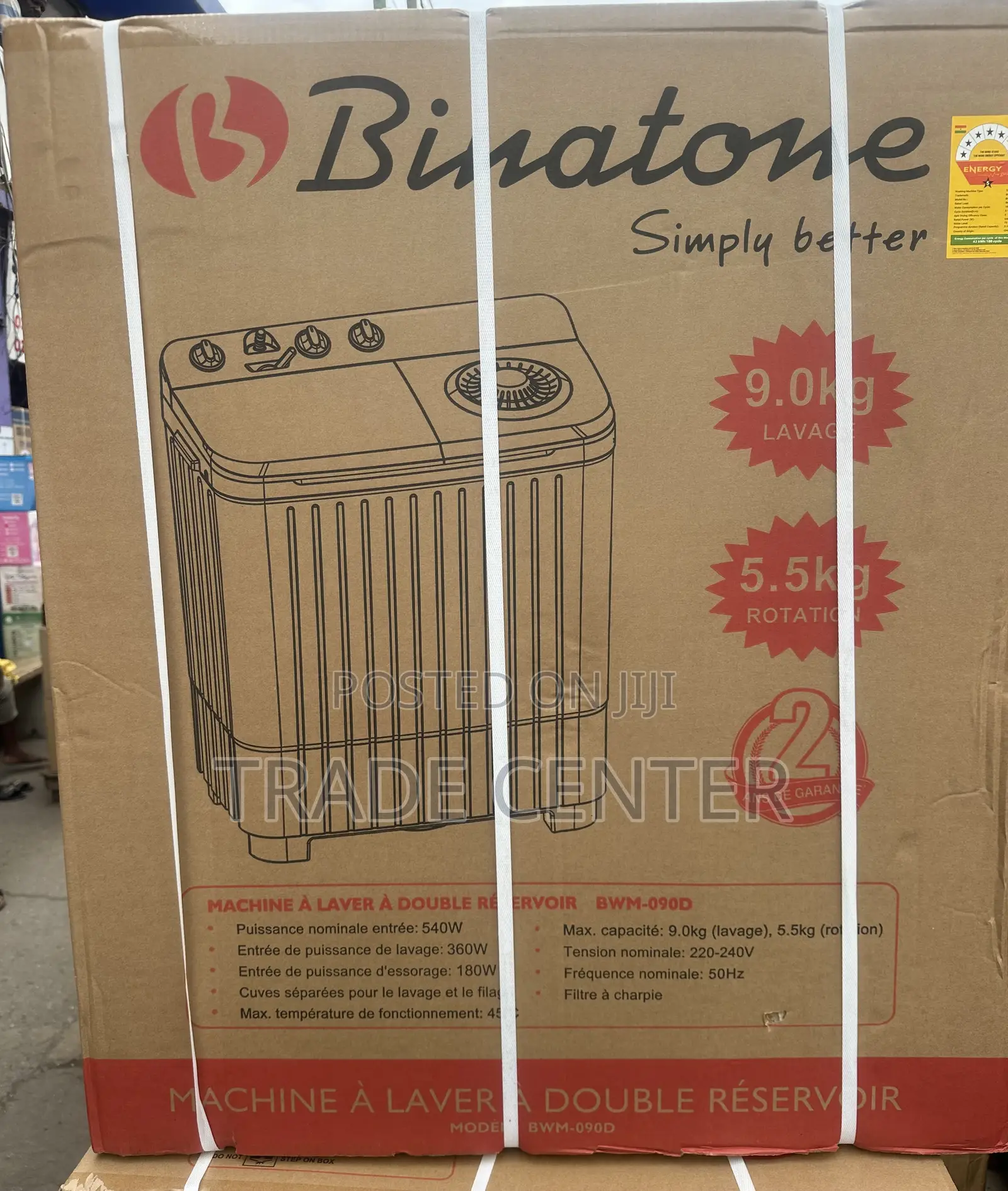 Binatone Semi Automatic Washing Machine 9kg
