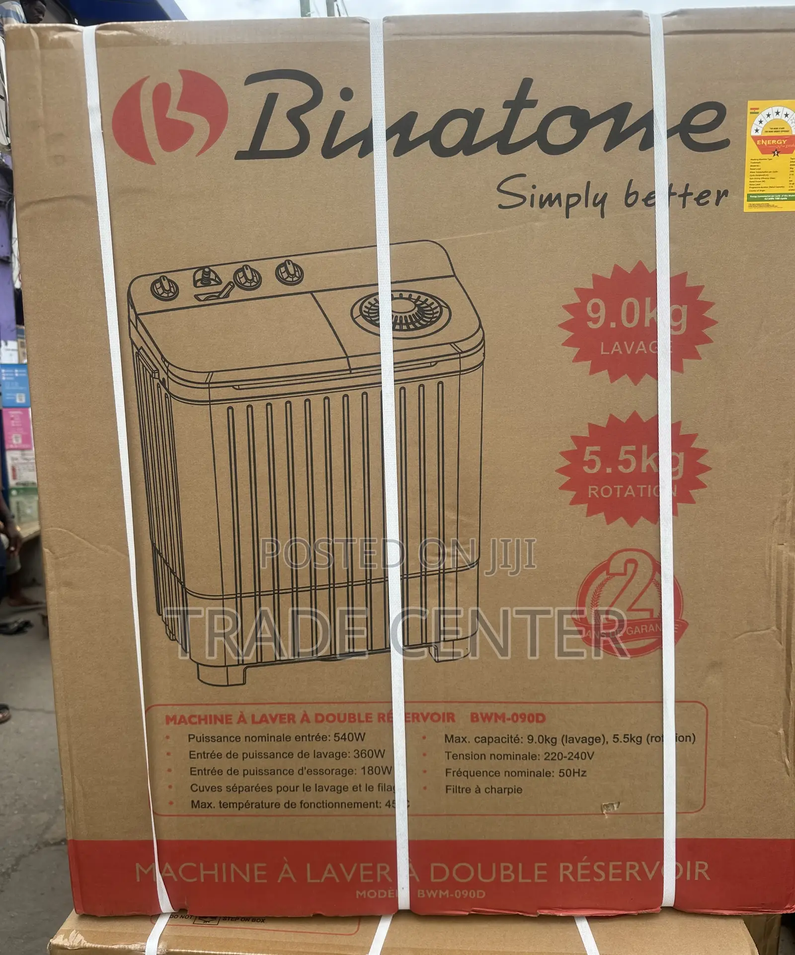 Binatone Semi Automatic Washing Machine 9kg