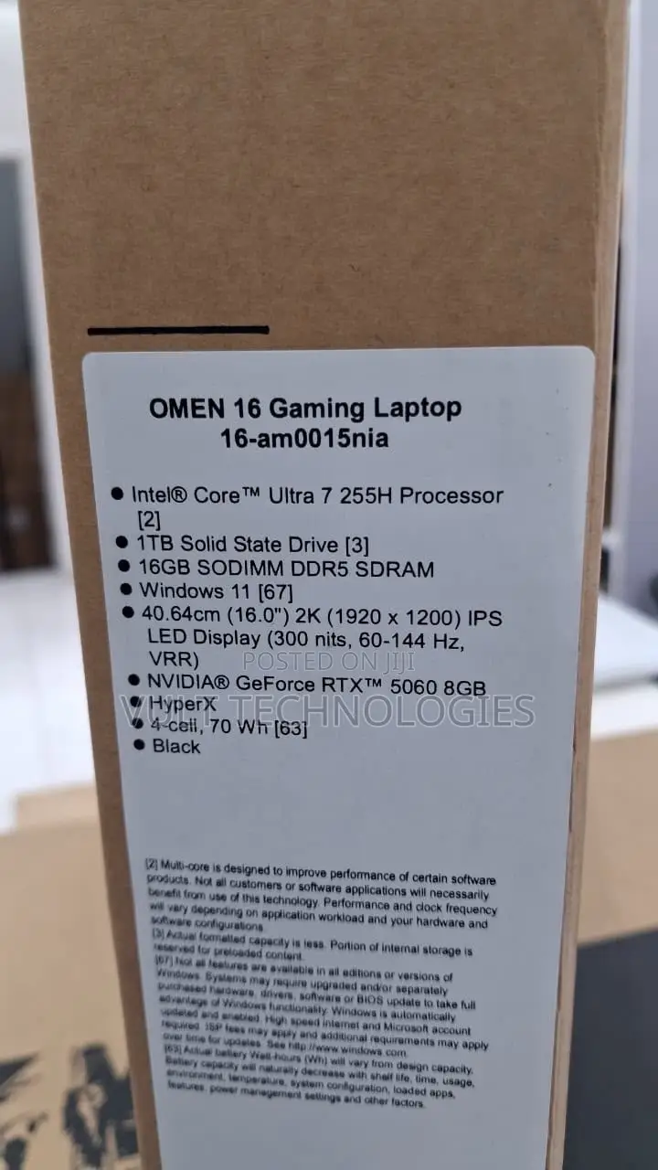 New Laptop HP Omen 16 16GB Intel Core Ultra 7 SSD 1T