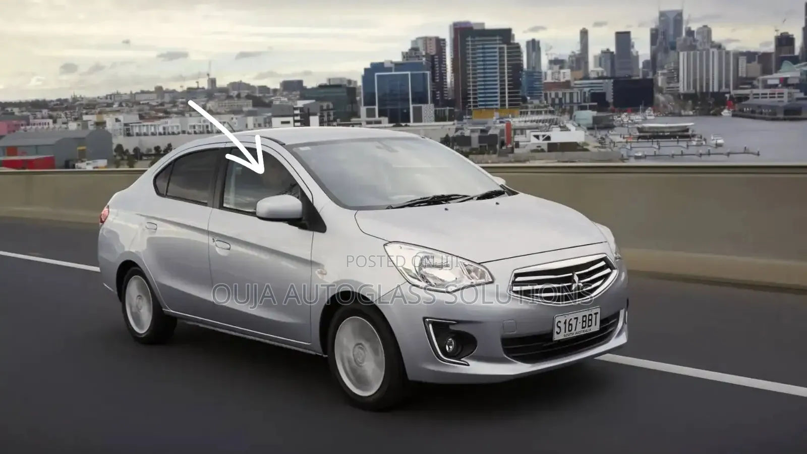 2014 Mitsubishi Mirage Front Right Door Glass Available