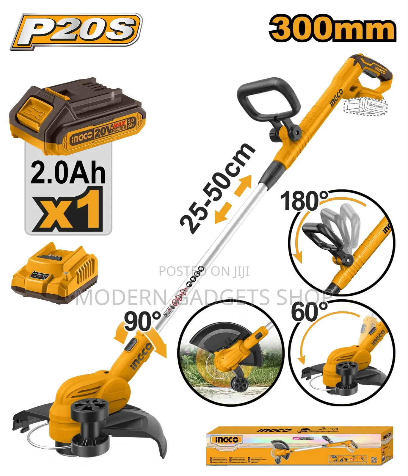 20V Cordless Grass Cutter Lawn Edge Trimmer