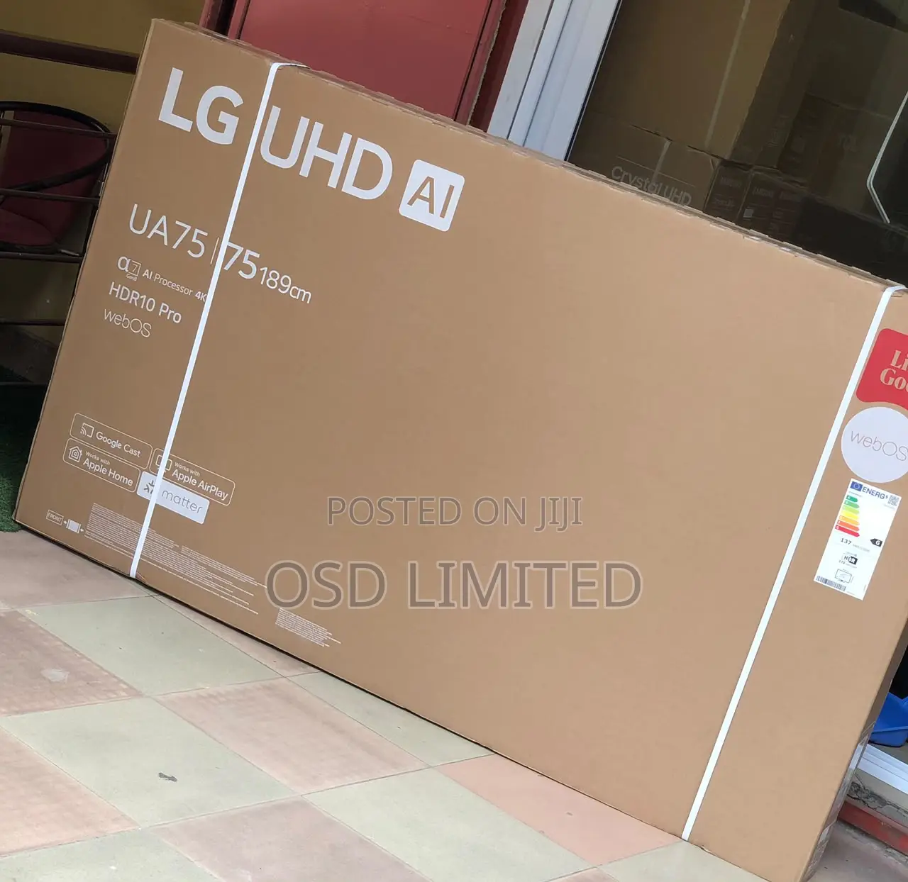 75" LG AI ThinQ Smart TV With Built-in Satellite.