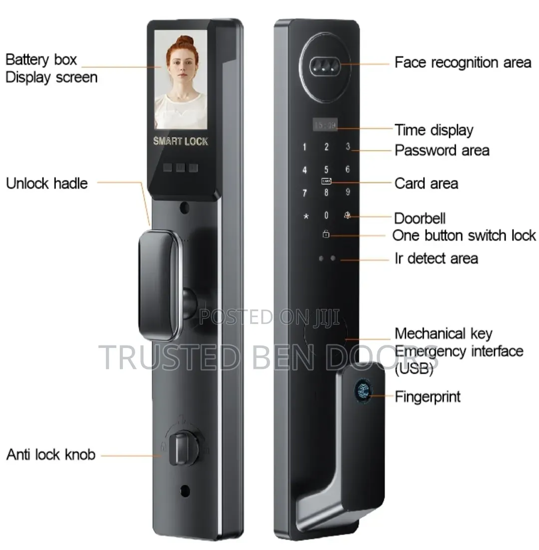 Tuya Wifi App Biometric Smart Locks for Wooden and Security Doors