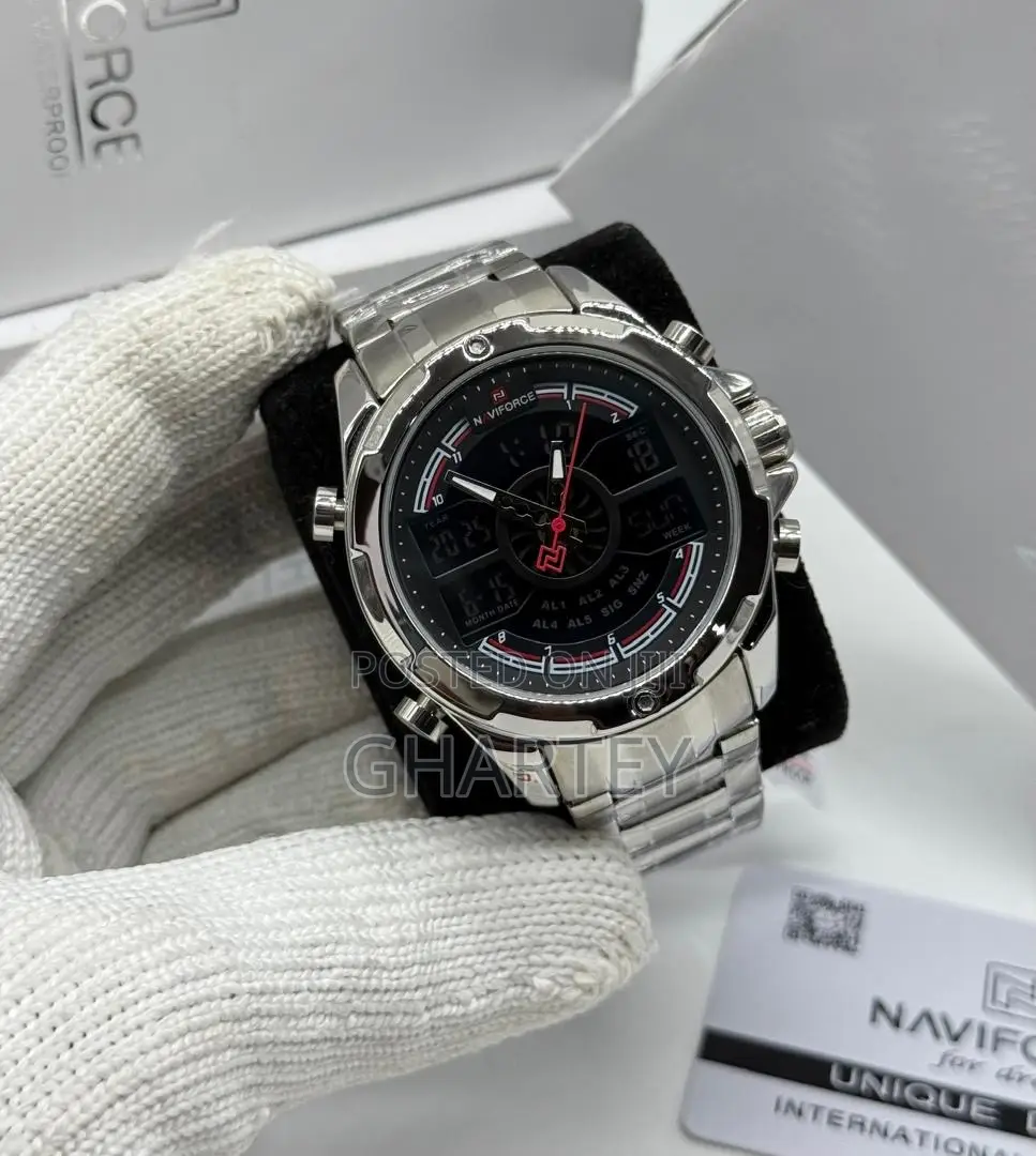 High Quality Stainless Steel Chain Naviforce Dual Time Watch