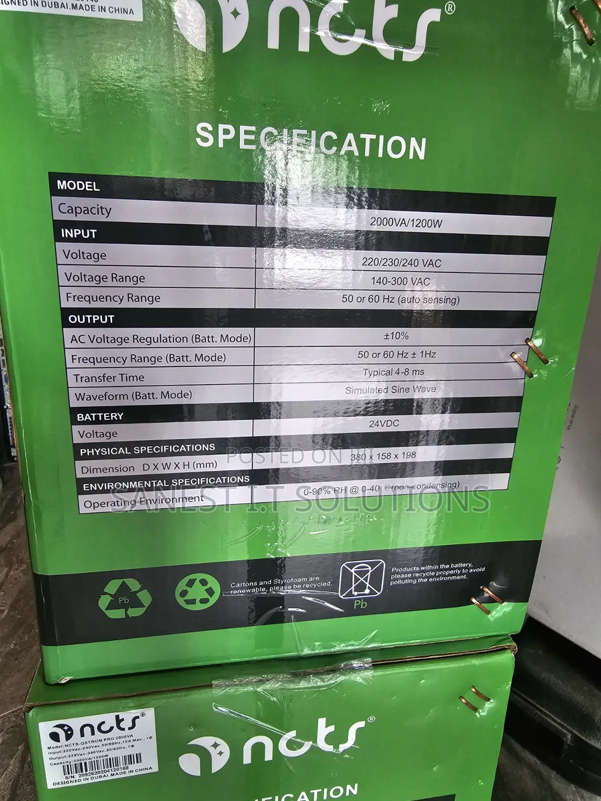2000va NCTS Uninterrupted Power Supply Ups