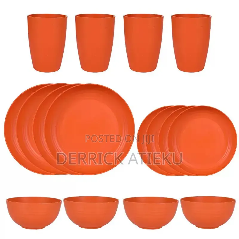 16pcs Microwave Safe Plastic Dinner Set