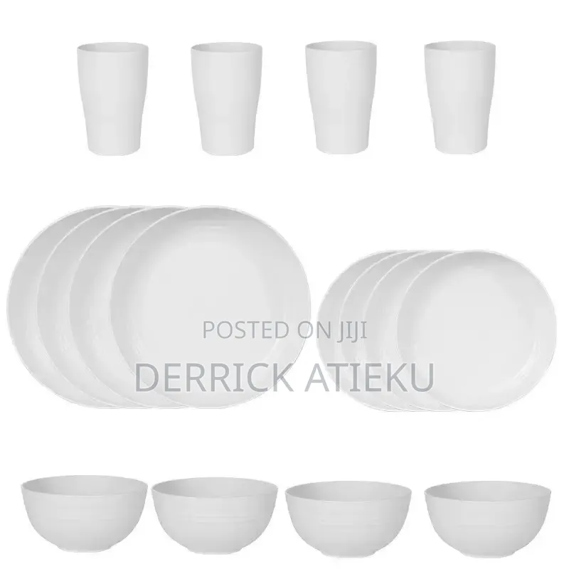 16pcs Microwave Safe Plastic Dinner Set