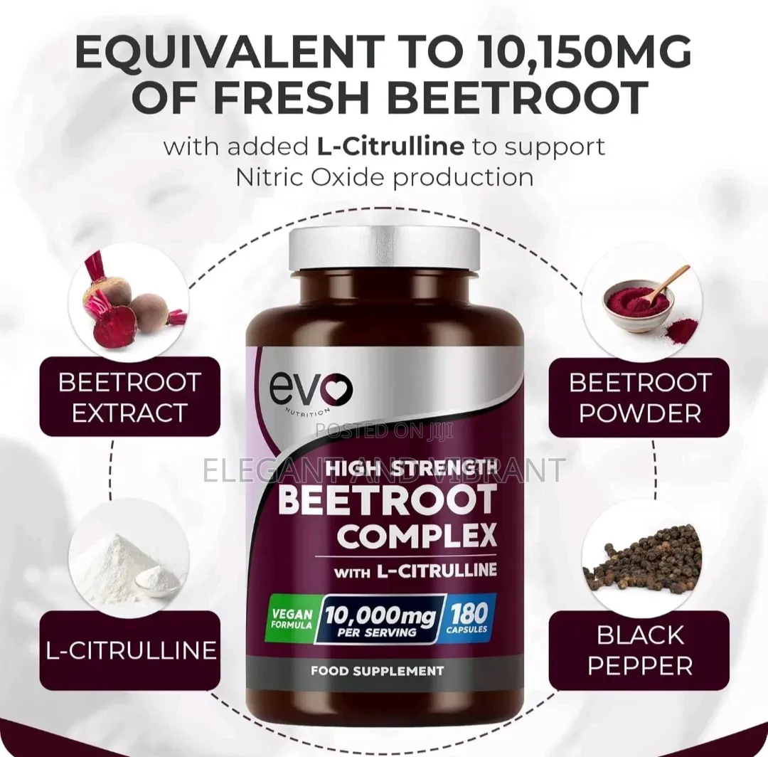 Beetroot Capsules 10000mg - High Strength Beetroot Supplement 180 Caps