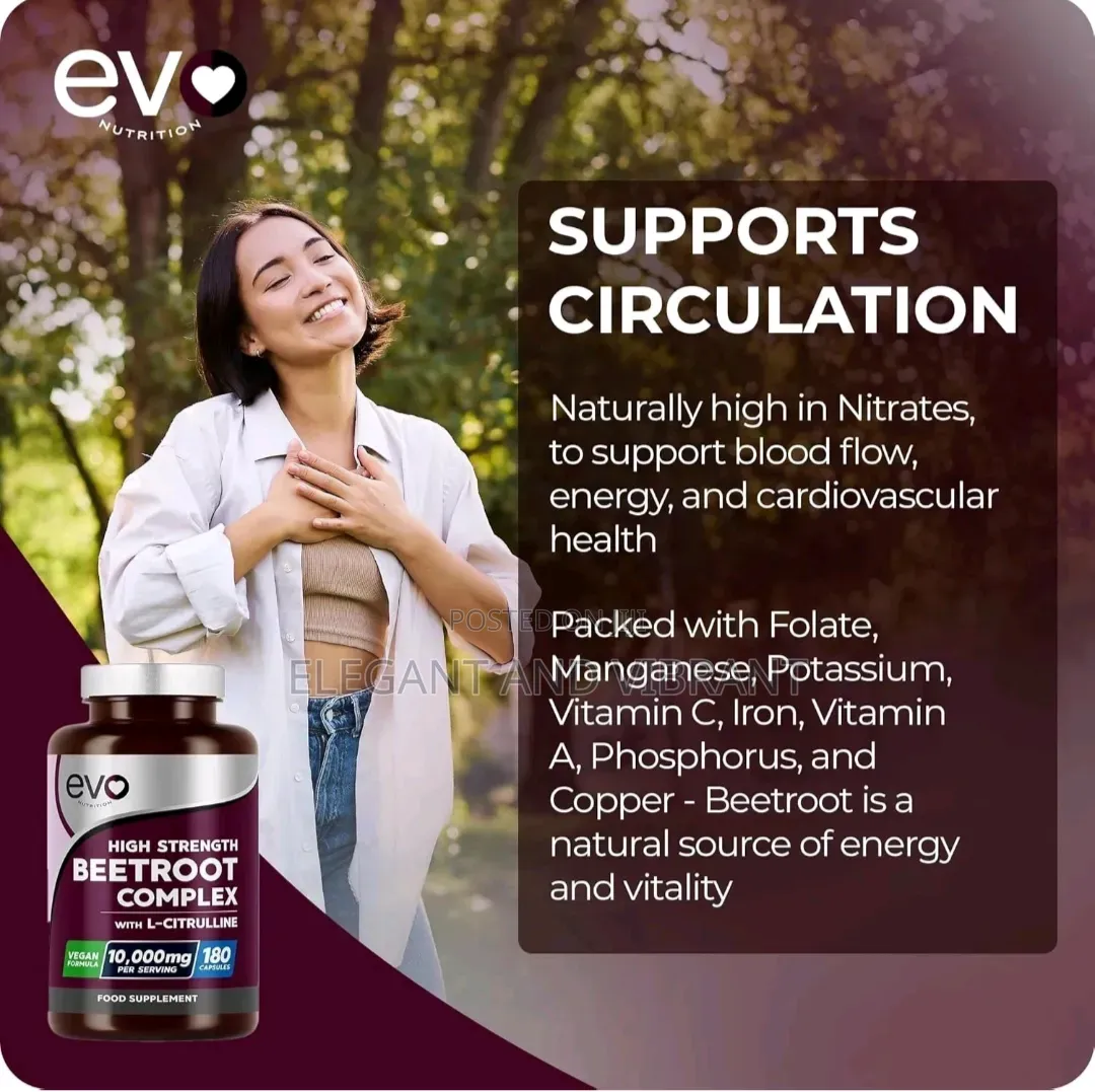 Beetroot Capsules 10000mg - High Strength Beetroot Supplement 180 Caps