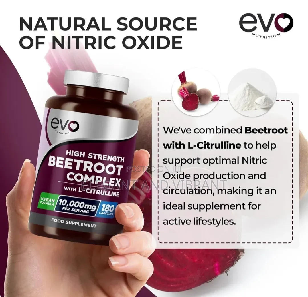 Beetroot Capsules 10000mg - High Strength Beetroot Supplement 180 Caps