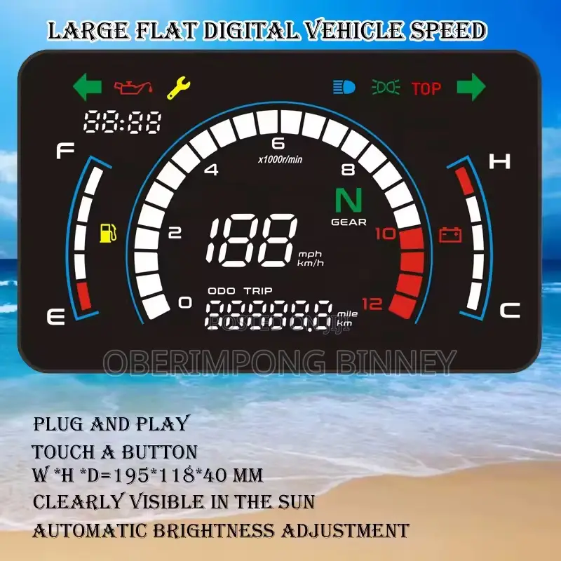 Universal Digital Motorcycle Dashboard