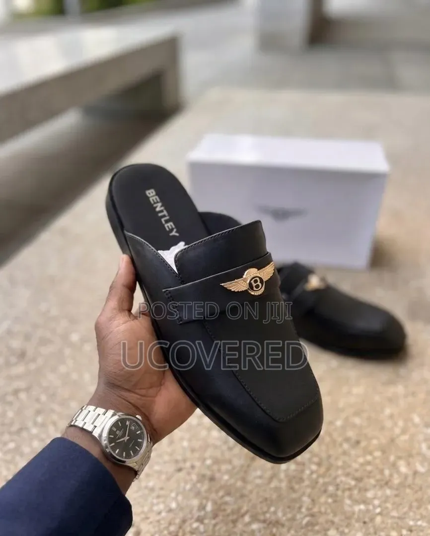 Black Bentley Leather Mules