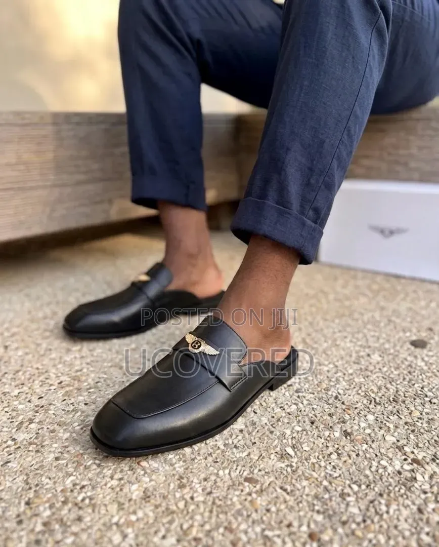 Black Bentley Leather Mules