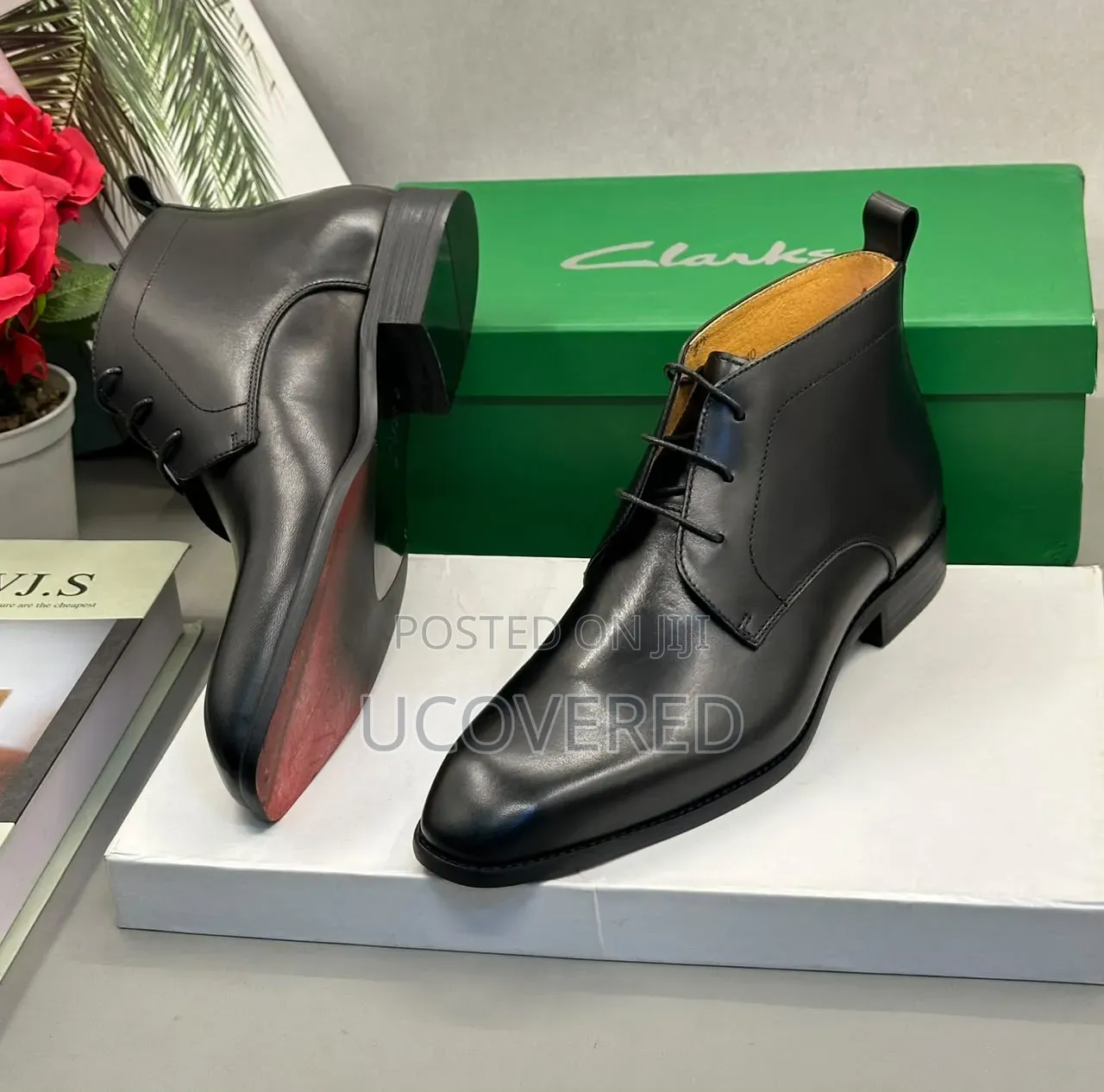 Black Leather Chukka Boots From Clarks