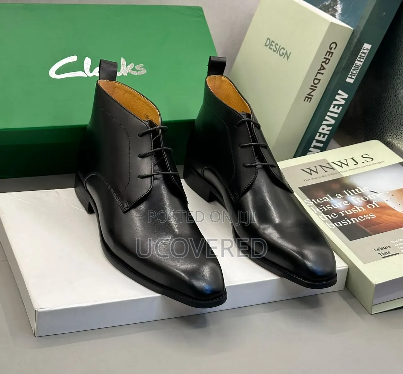 Black Leather Chukka Boots From Clarks