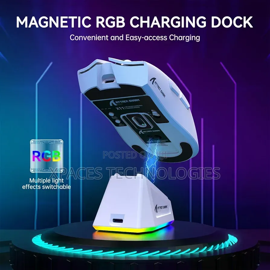 Attack Sharrk X11 Mouse Wireless 2.4g+Bt Connection With Charging Dock