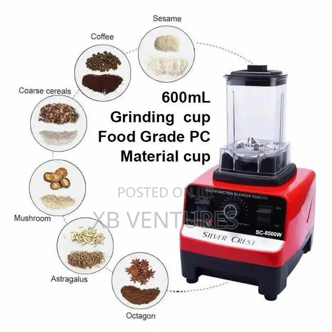 SILVER CREST 2L Industrial 8500W Food Crusher Blender With 2 Jar