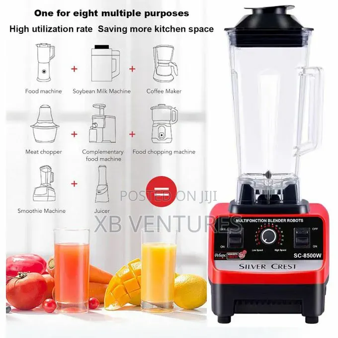 SILVER CREST 2L Industrial 8500W Food Crusher Blender With 2 Jar
