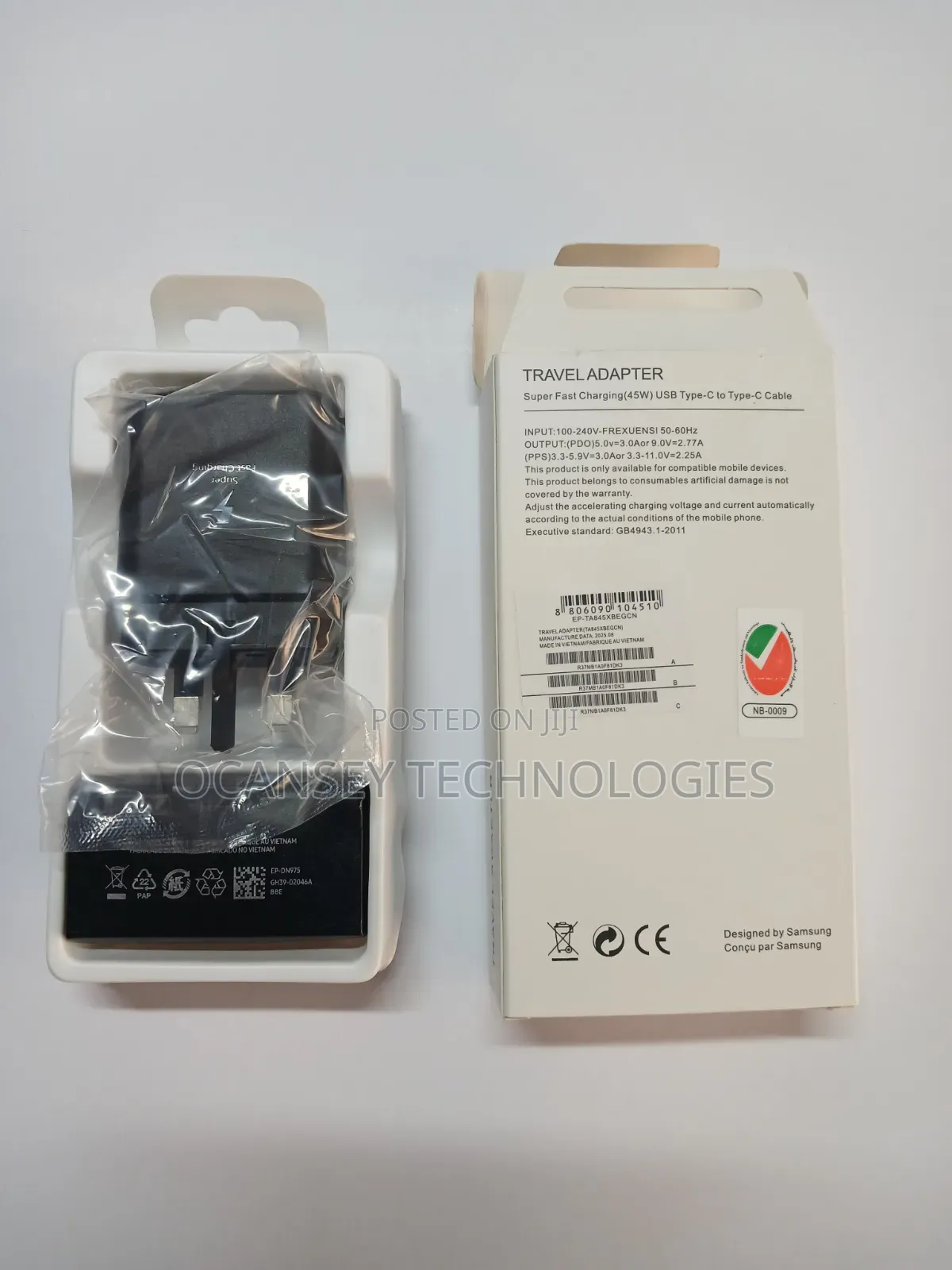 Original Samsung 45W PD Super Fast Type-C to Type-C Complete Charger