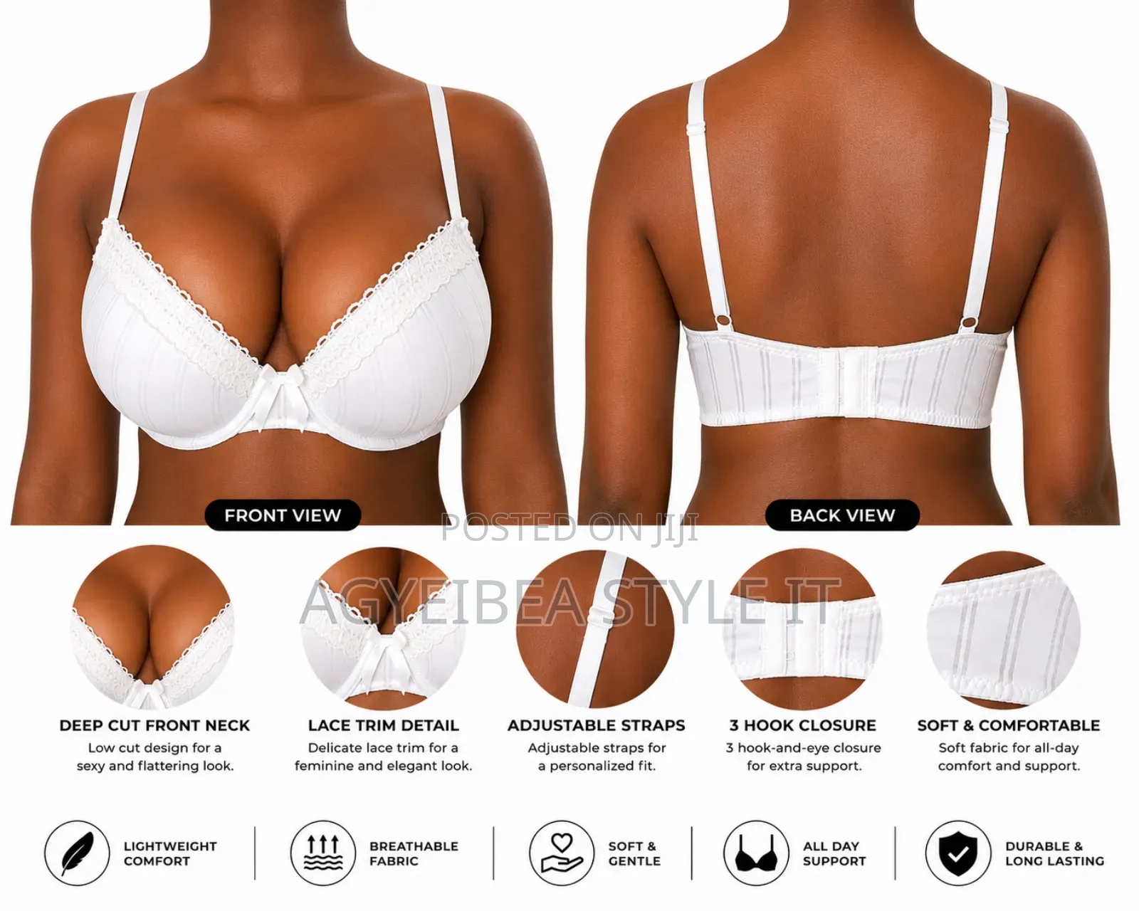 White Lace Line Bra
