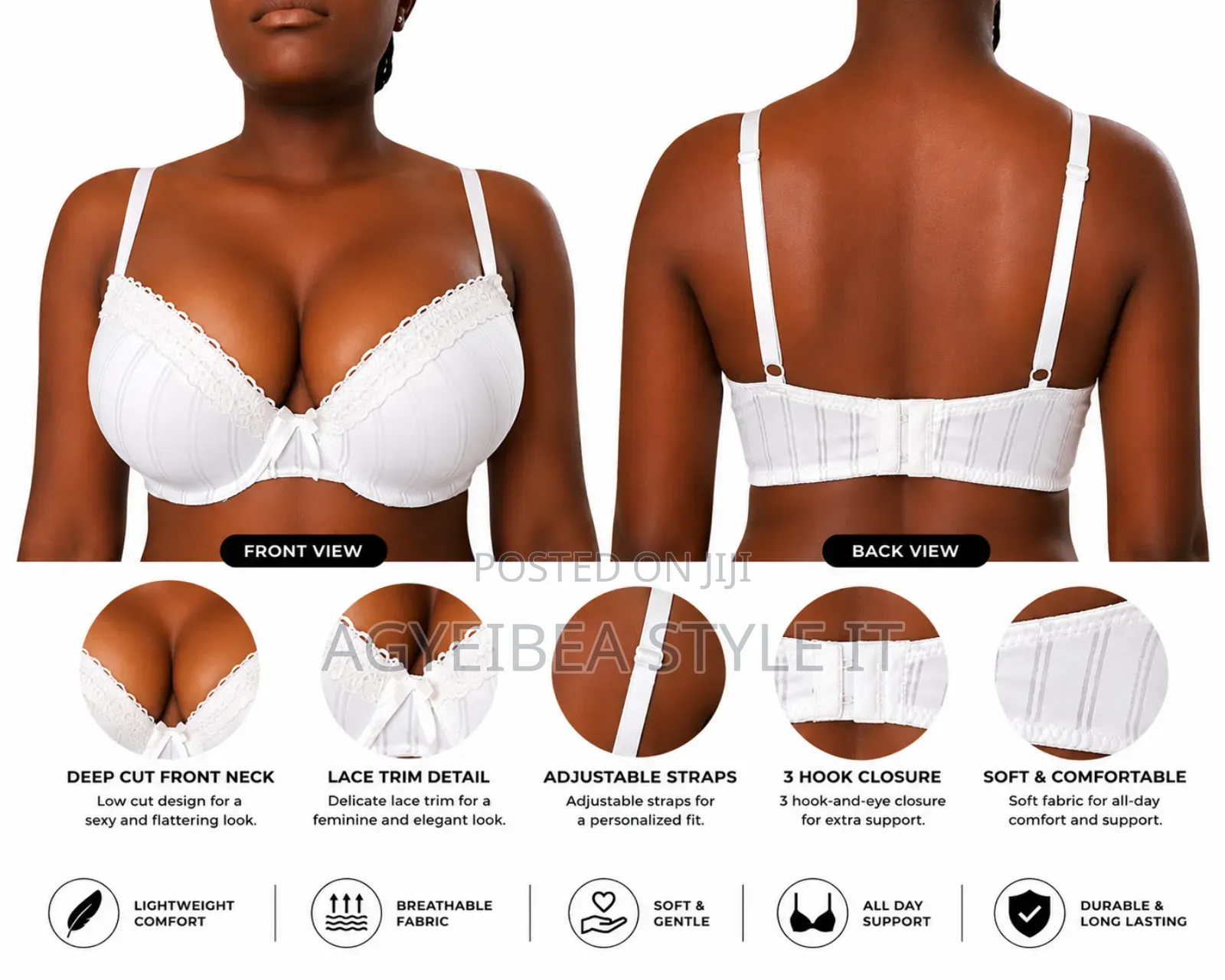 White Lace Line Bra