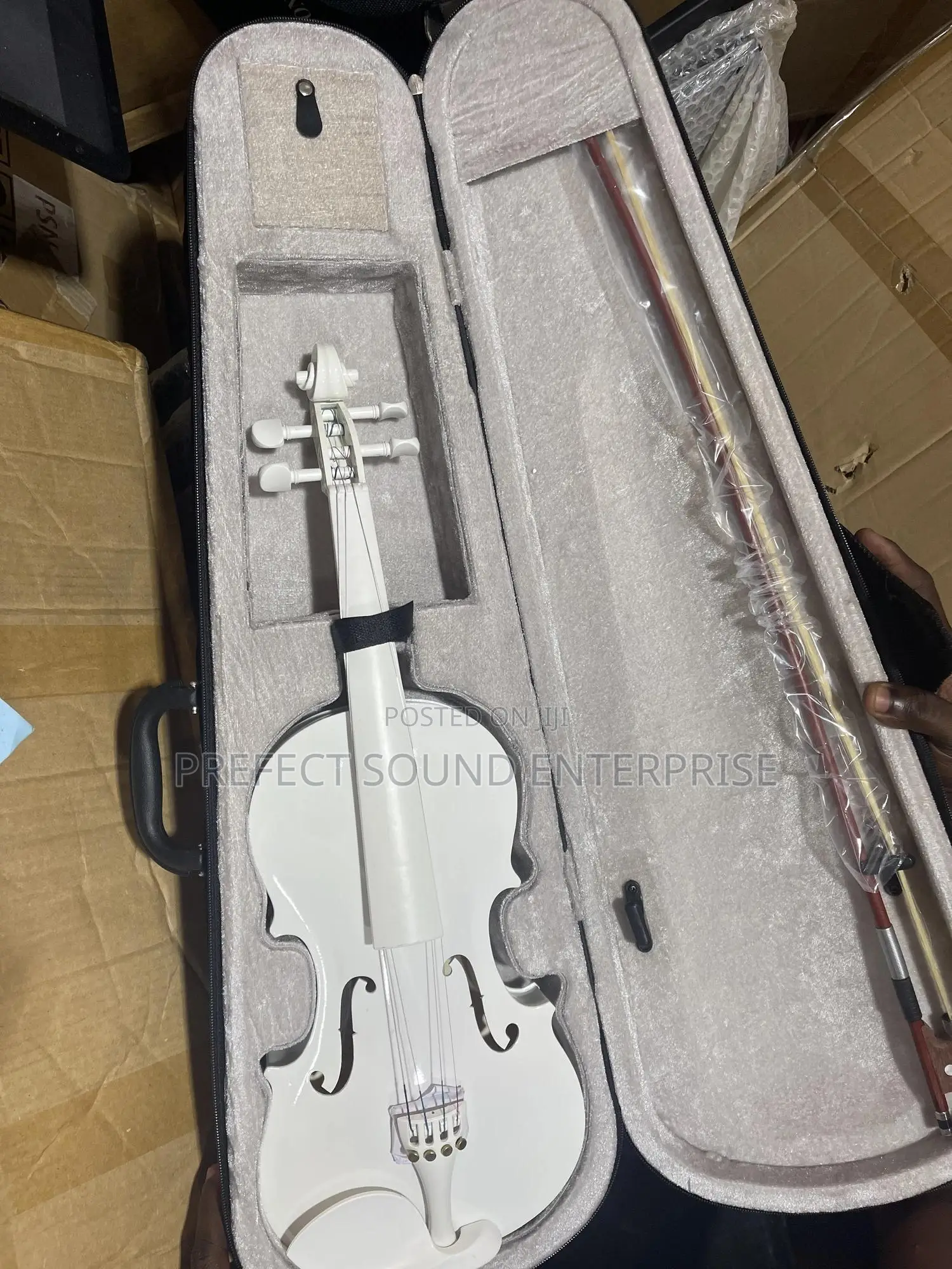 Full-Size 4/4 Wooden Violin Outfit With Bow and Carry Case