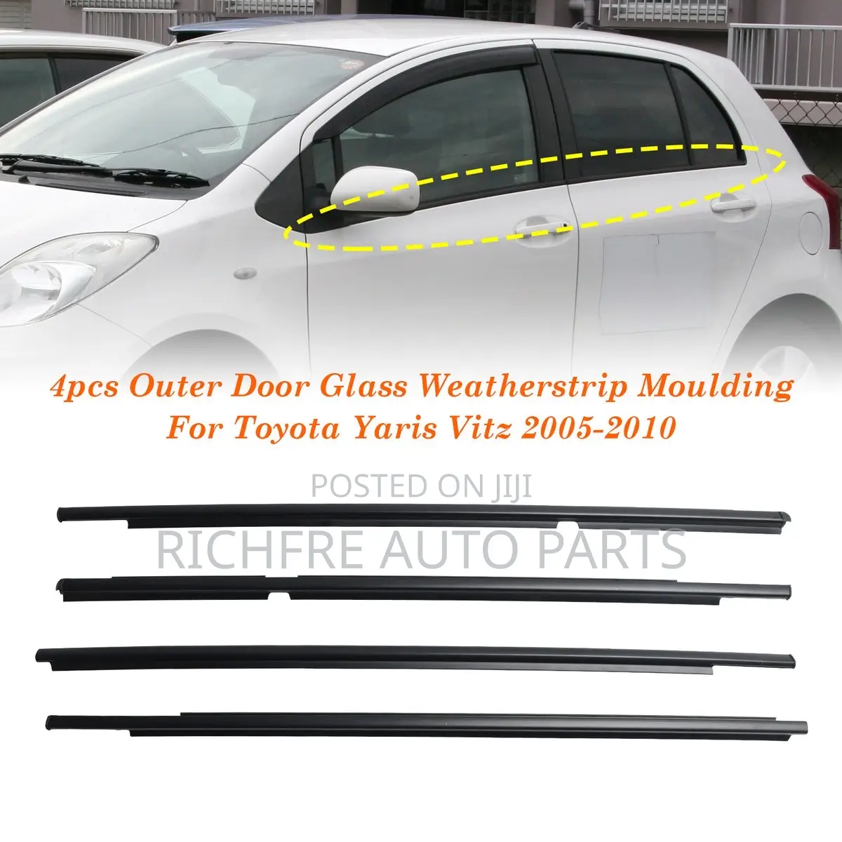 Toyota Vitz Yaris 2009 2010 Door Rubber Strip Complete 4pcs