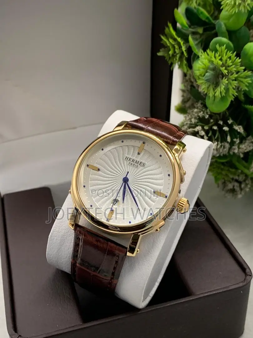 Hermes Analog Leather Watch