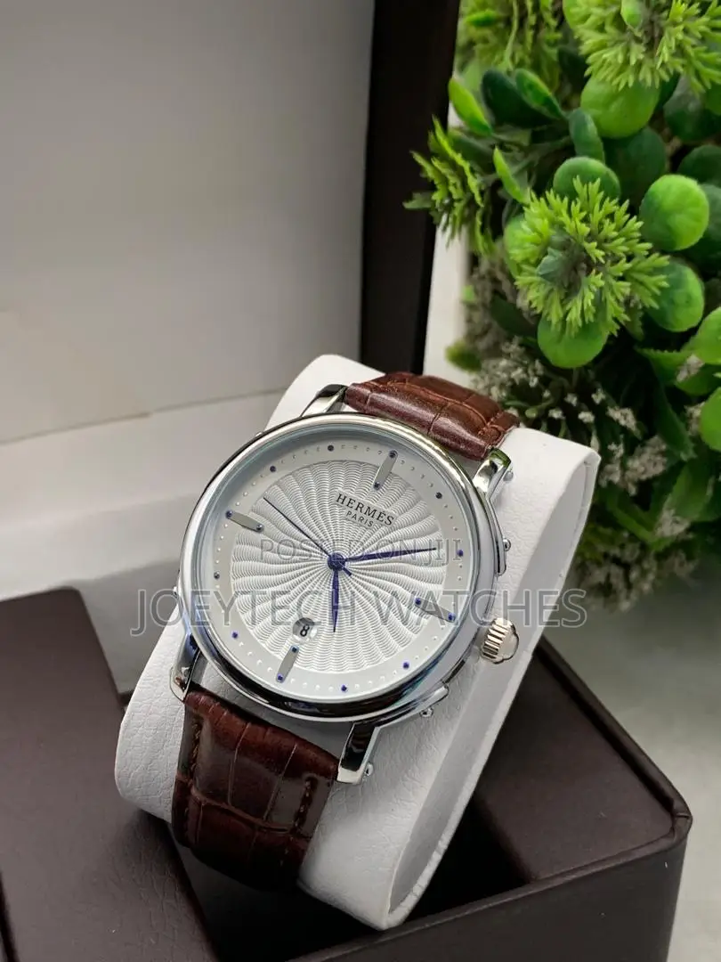 Hermes Analog Leather Watch