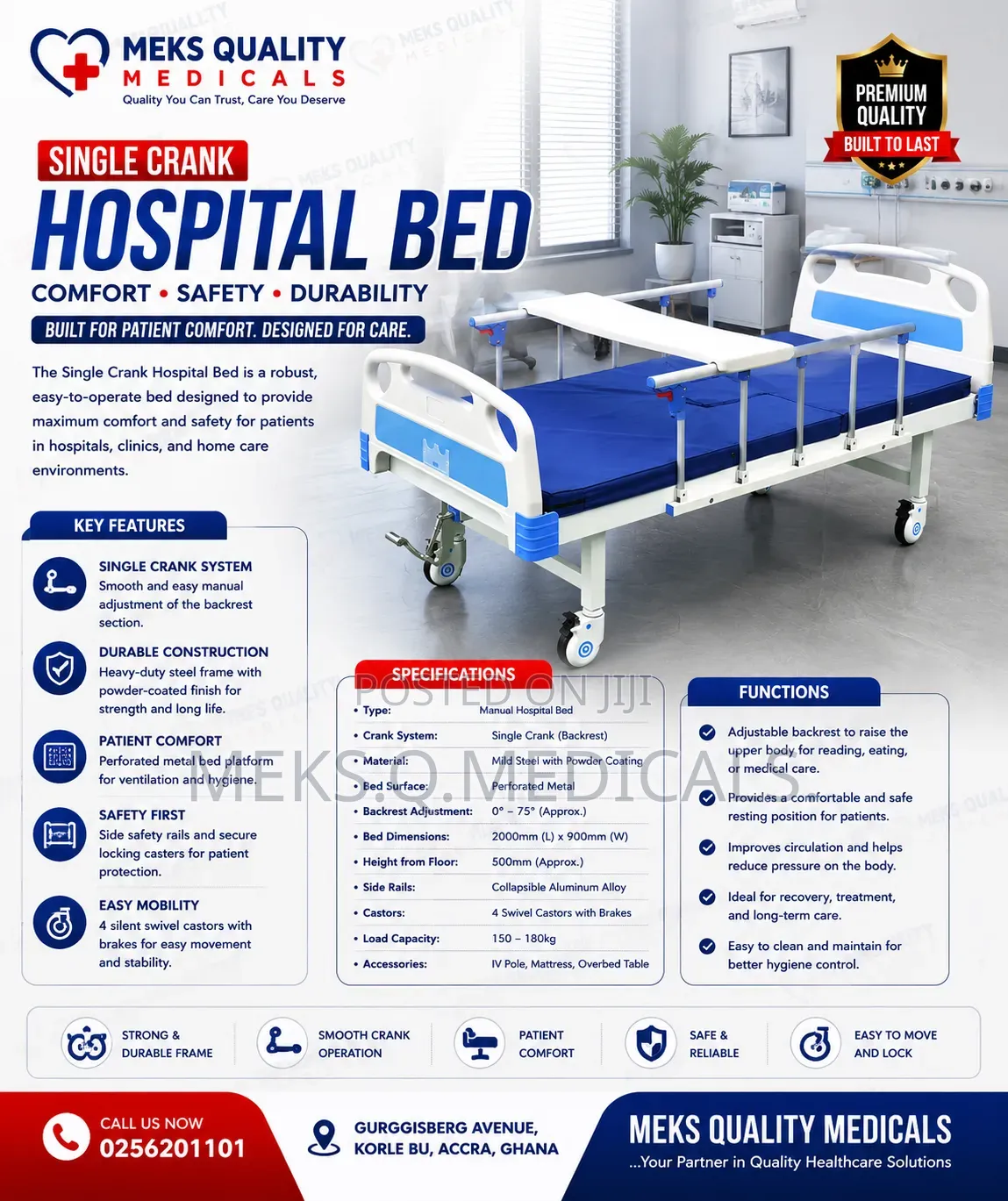 Hospital Bed 1 Crank