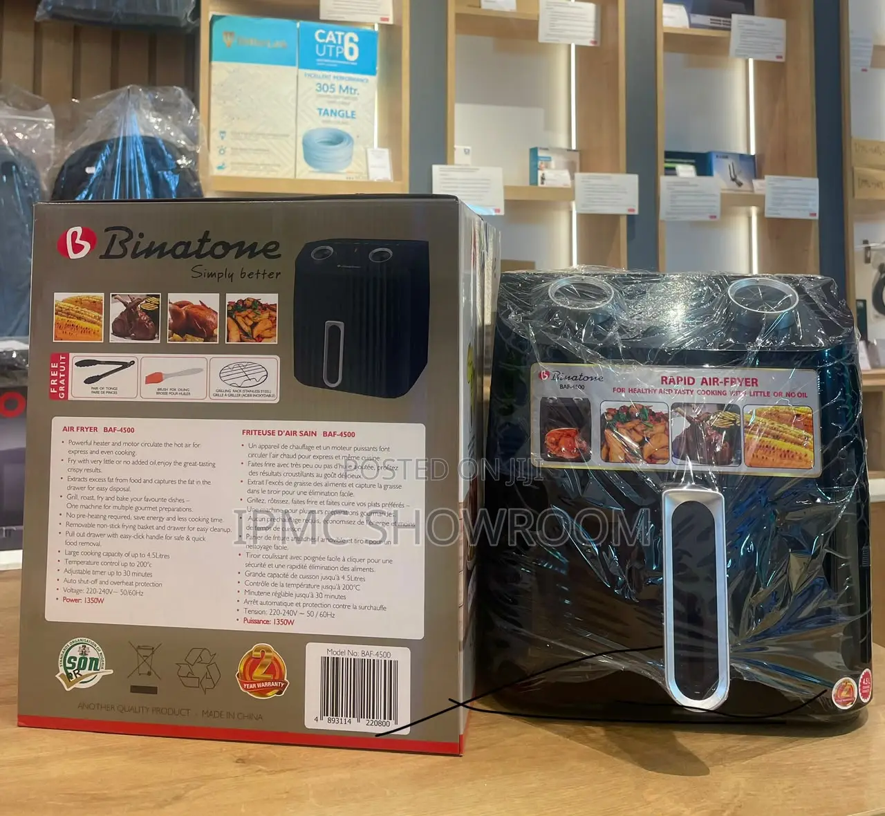 Binatone Rapid Airfryer Baf-4500 Black 45l