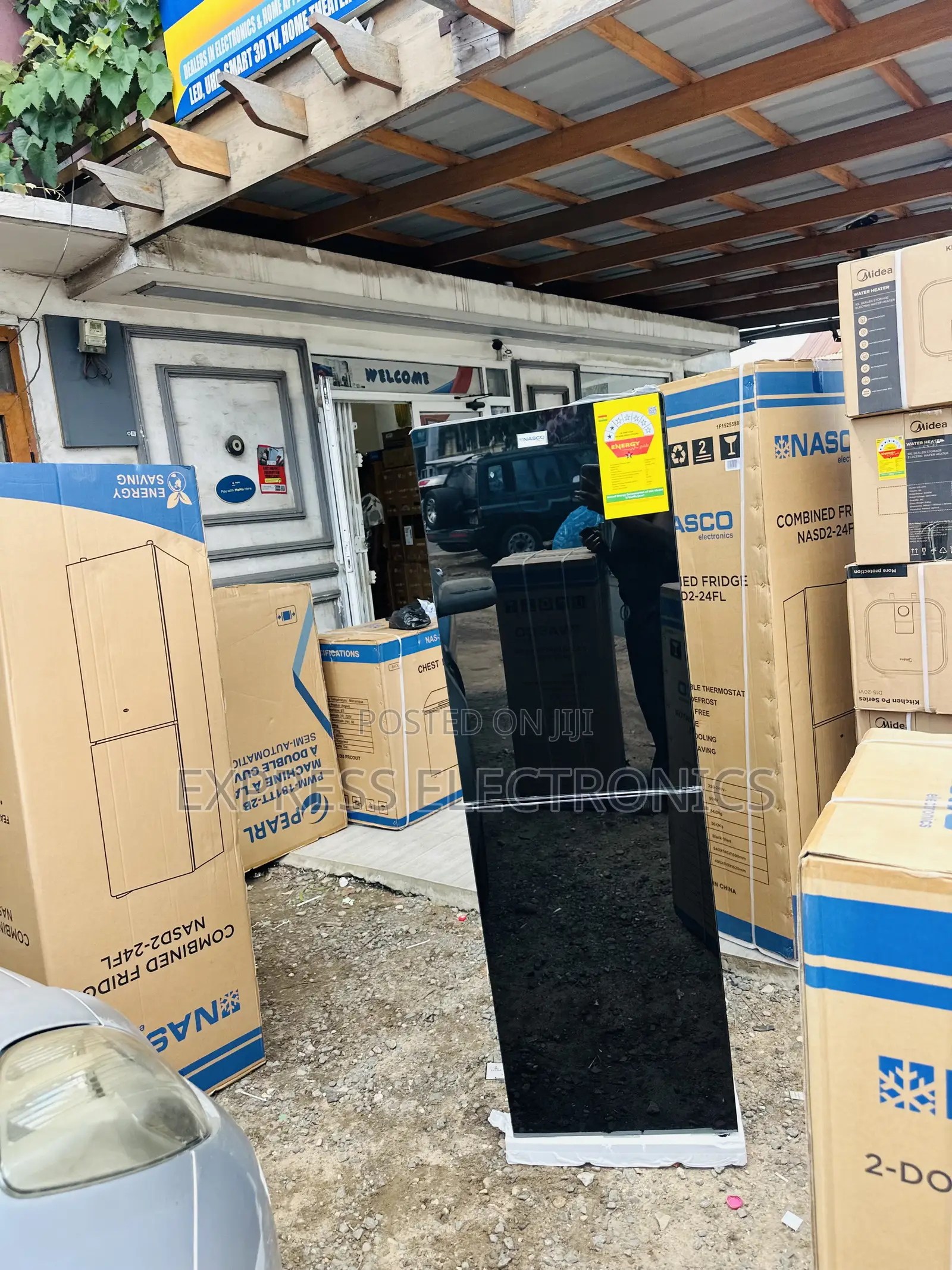 Very Affordable Black Double Door Nasco NASD2-24fl Fridge