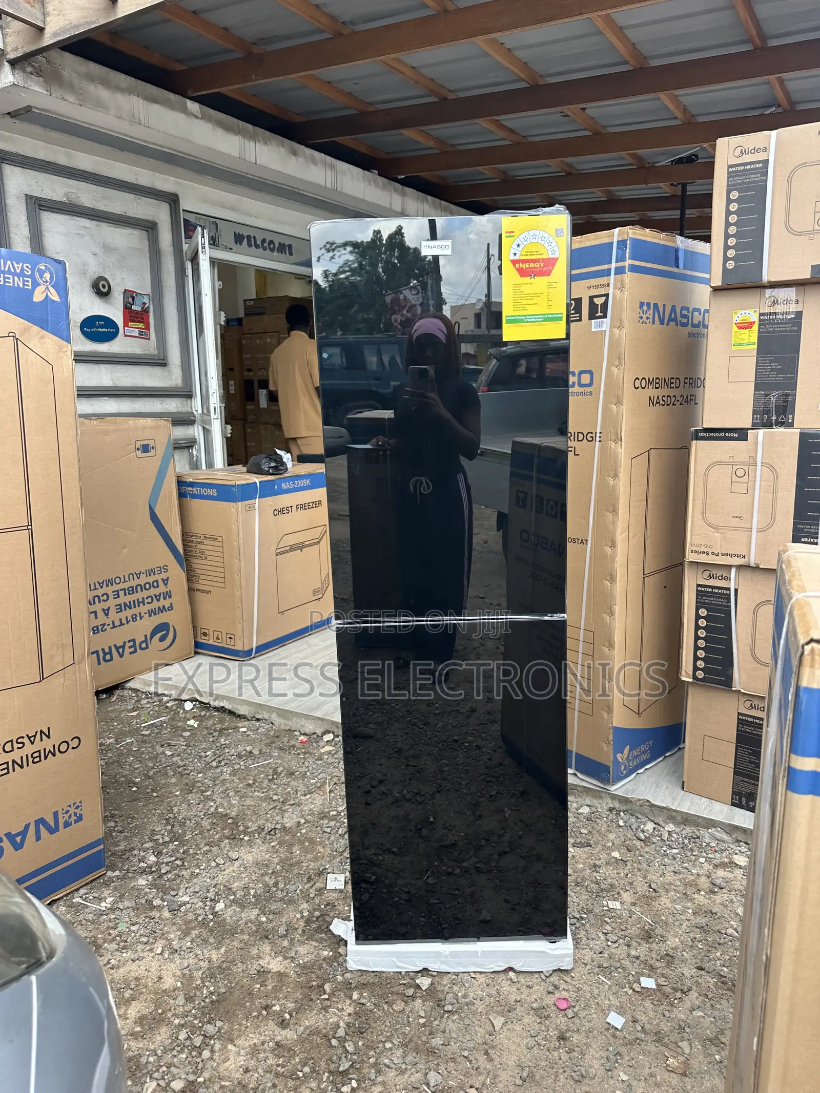 Very Affordable Black Double Door Nasco NASD2-24fl Fridge