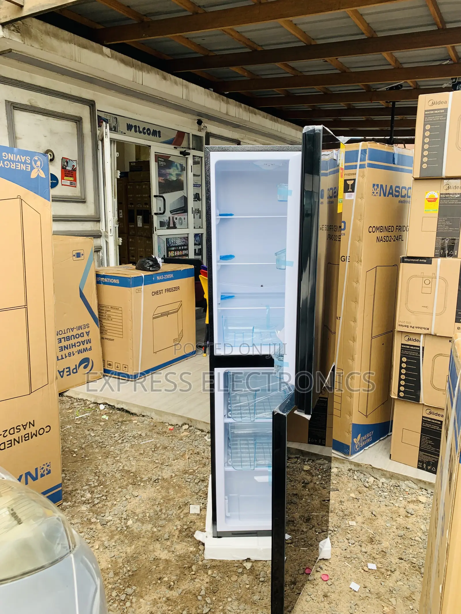 Place Your Order Black Mirror Double Door Fridge NASD-24fl Nasco