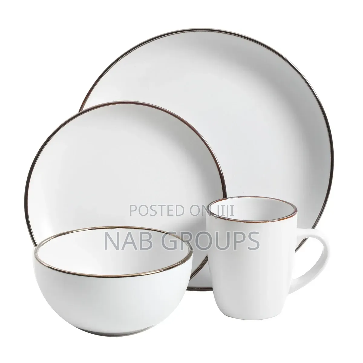16pcs Matte White Dinner Set