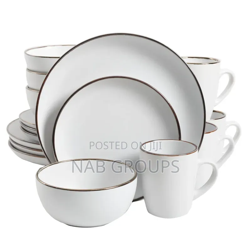 16pcs Matte White Dinner Set