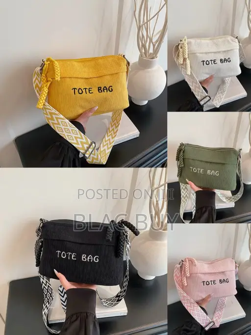 Corduroy Crossbody and Shoulder Bags for Women With Adjustable Zip