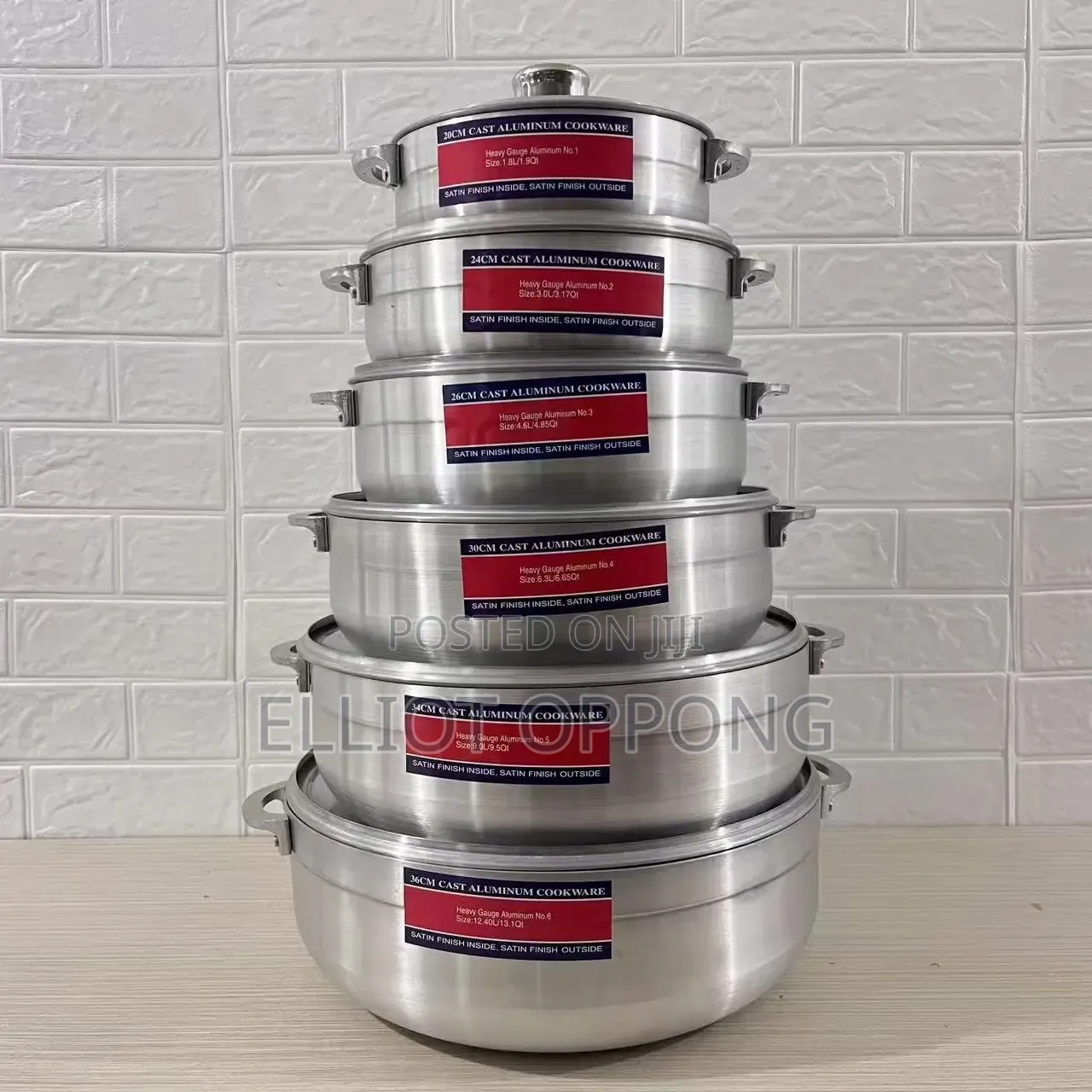 6 Set Aluminium Cookware