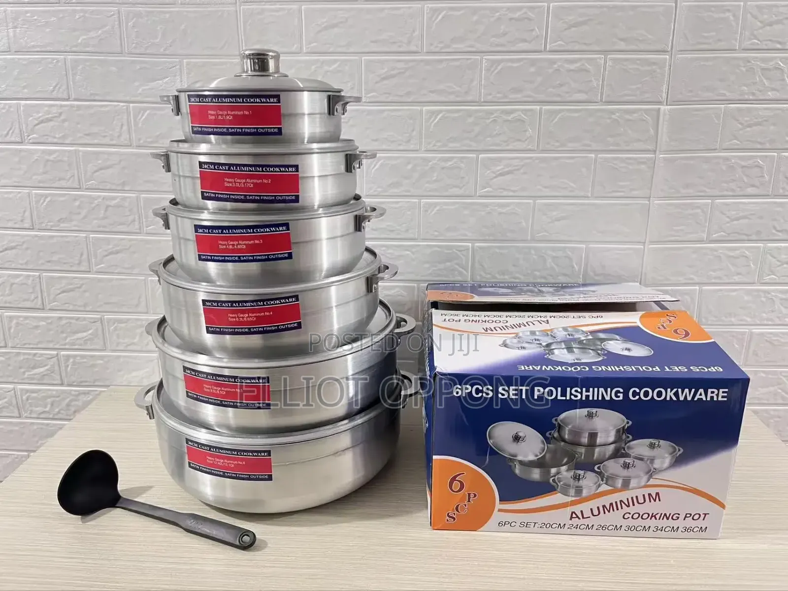 6 Set Aluminium Cookware