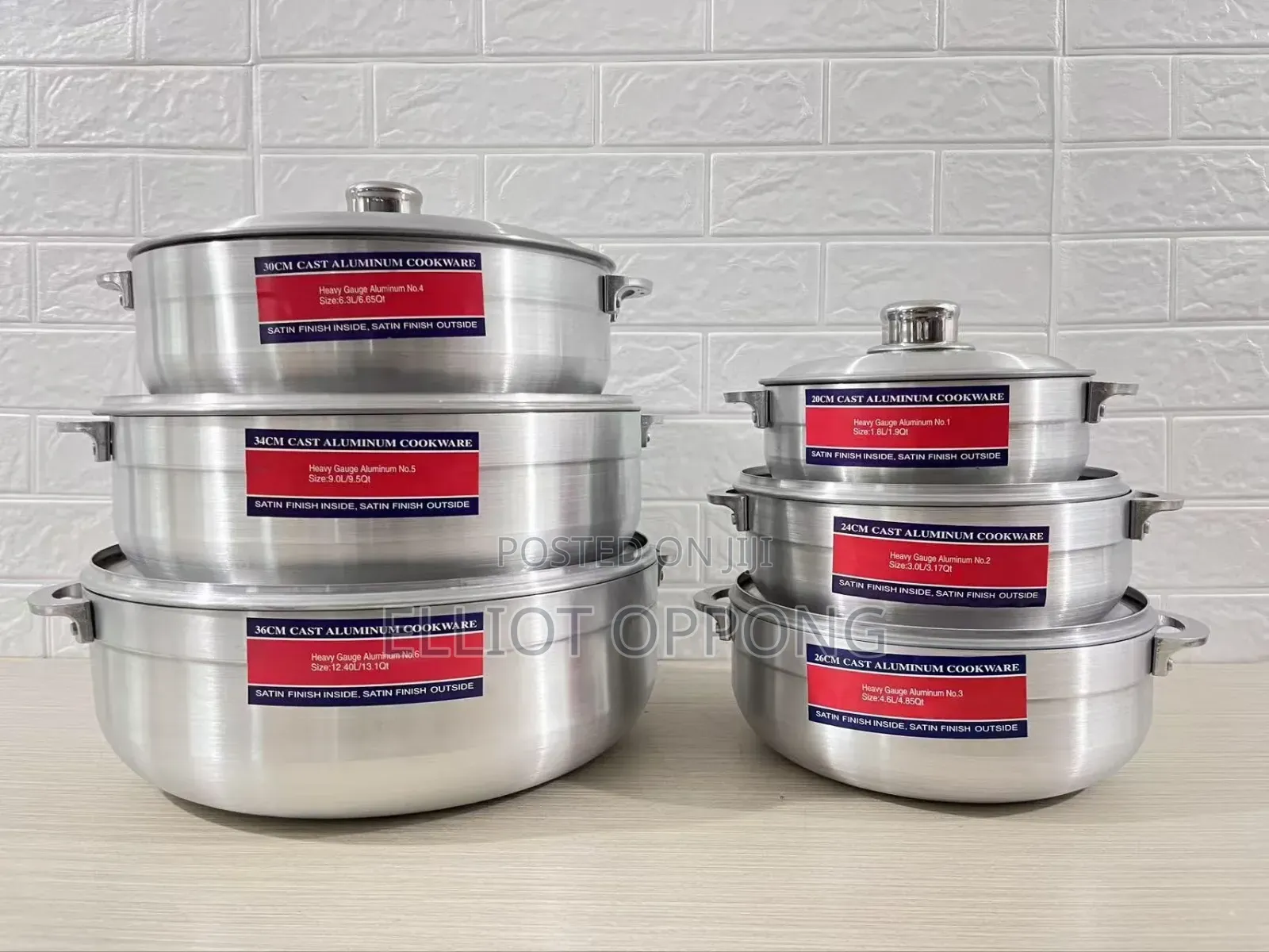 6 Set Aluminium Cookware