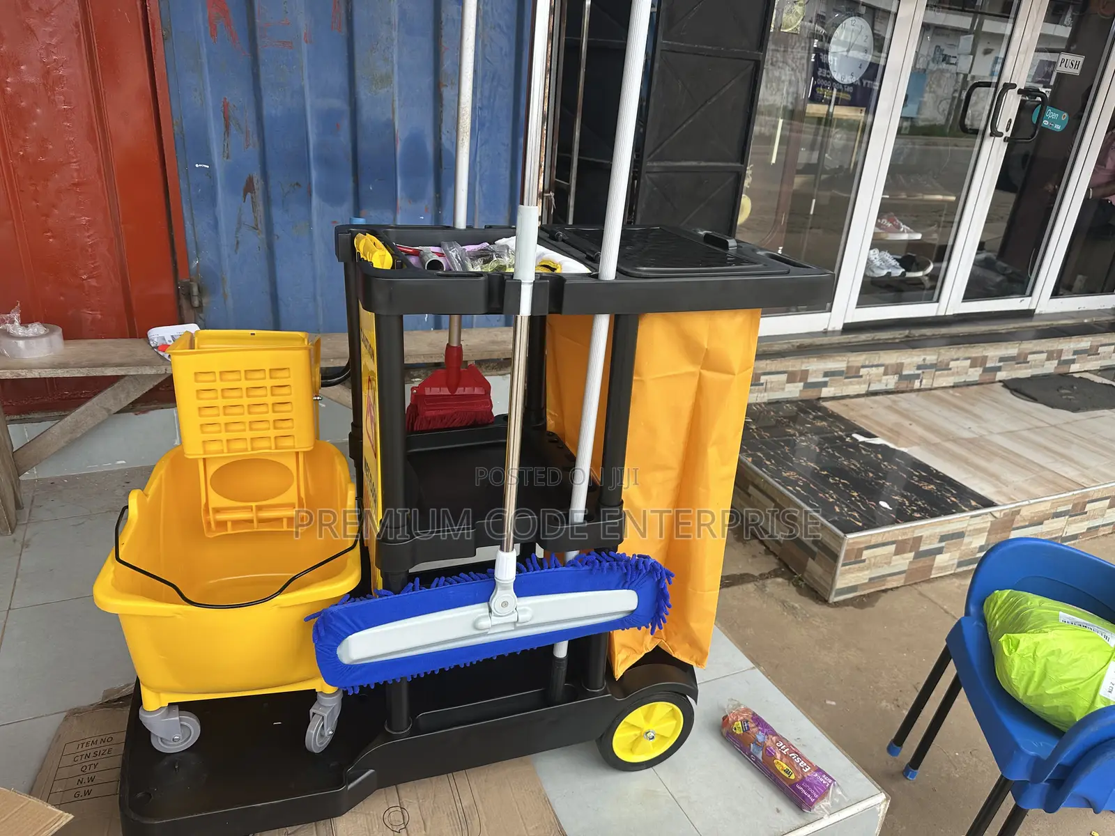 Cleaning Cart Complete - Heavy-Duty Janitorial Cart With Wheels
