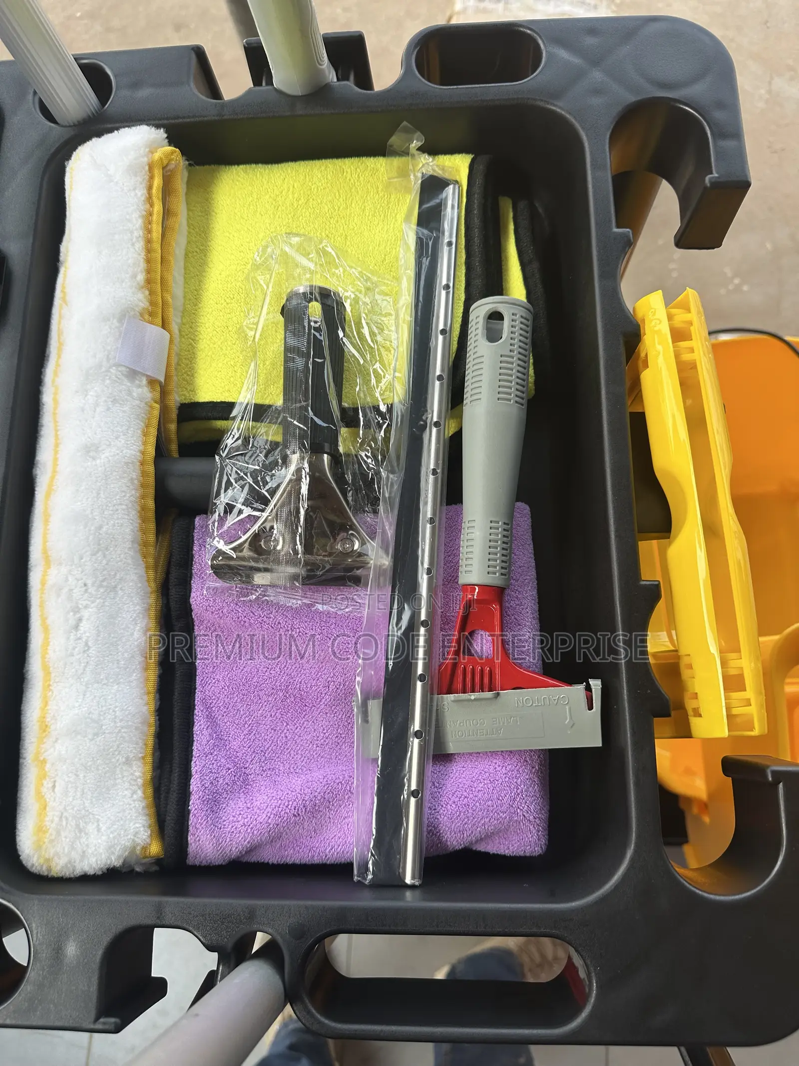 Cleaning Cart Complete - Heavy-Duty Janitorial Cart With Wheels